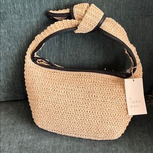 NWT A New Day Tan Woven Shoulder Bag